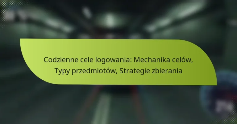 Codzienne cele logowania: Mechanika celów, Typy przedmiotów, Strategie zbierania