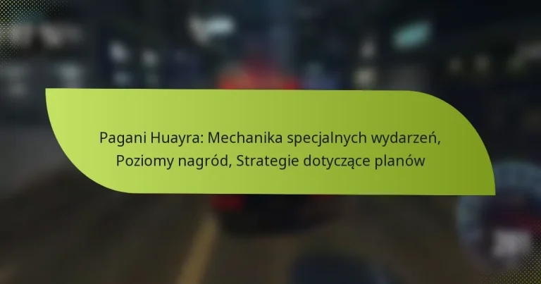 Pagani Huayra: Mechanika specjalnych wydarzeń, Poziomy nagród, Strategie dotyczące planów
