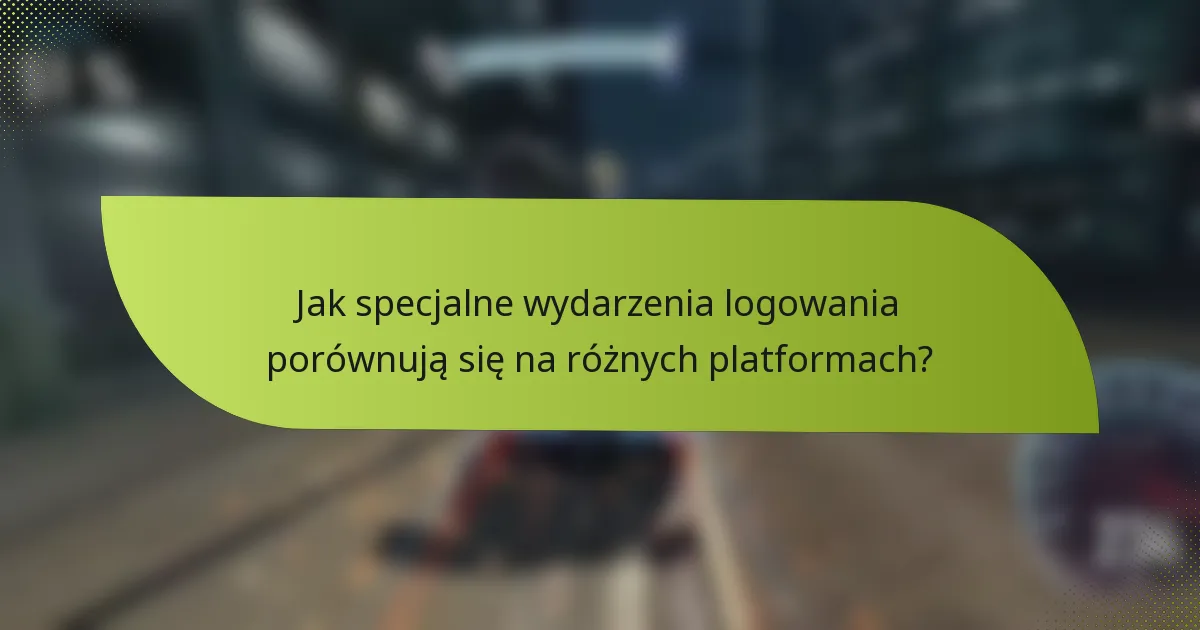 Jak specjalne wydarzenia logowania porównują się na różnych platformach?