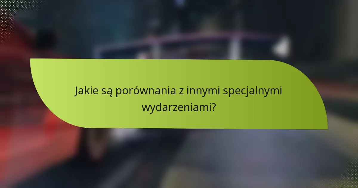 Jakie są porównania z innymi specjalnymi wydarzeniami?