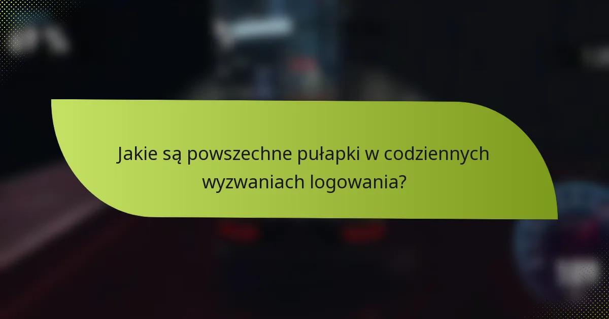Jakie są powszechne pułapki w codziennych wyzwaniach logowania?